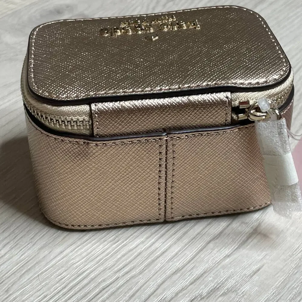 Kate Spade Staci Travel jewelry holder small Box Glittering Rose Metallic